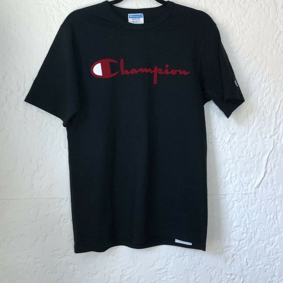 Champion Medium Fuzzy/Velvet Spellout Short Sleeve - Picture 2 of 8